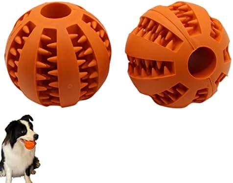 Dudulovy Dog Treat Toys Ball 2pack, brinquedos de enriquecimento de cães, bolas de brinquedo de dentição para cachorros para