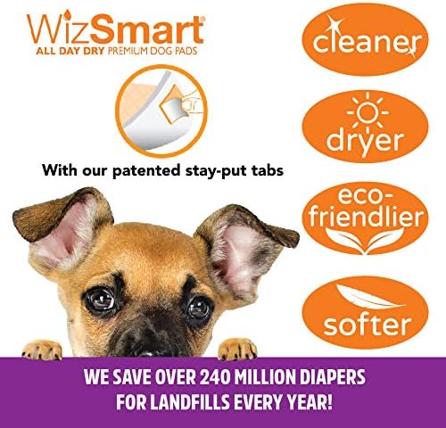 WizsMart o dia inteiro Den Premium Dog e Puppy Potty Training Pads, secagem rápida, absorvente e odor livre de stay
