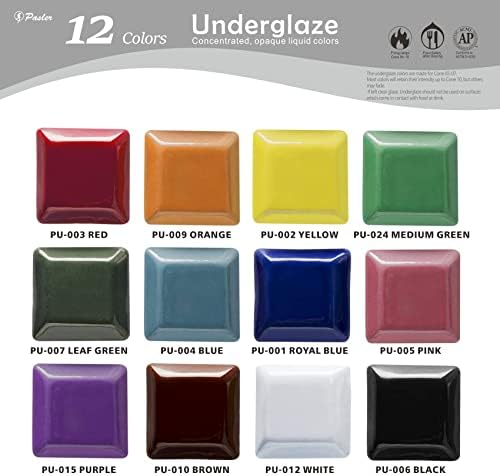 Pasler Undergleze, 2 fl oz/60 ml, subavalia de 12 cores, cores variadas, conjunto de 12 cores