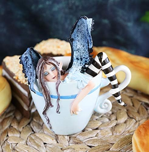 Presente de Ebros Amy Brown chá de café com café com leite bêbado fada fada fantasia mítica faery mágica mágica aquarela colecionável decoração de estátua de presente idéias para mulheres adolescentes fadas jardim de fada