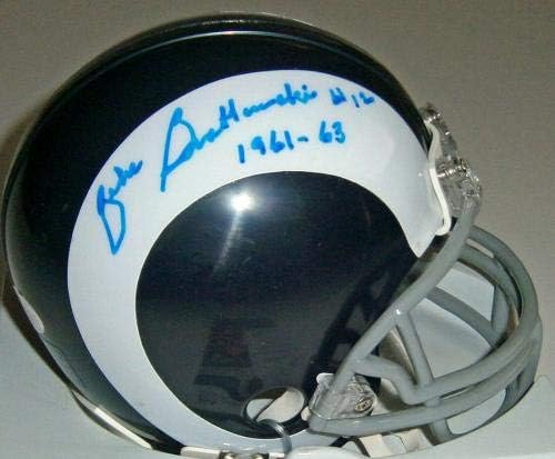 Rams Zeke Bratkowski Mini capacete assinado com 1961-63 JSA Autographed Packers - Mini capacetes autografados da NFL