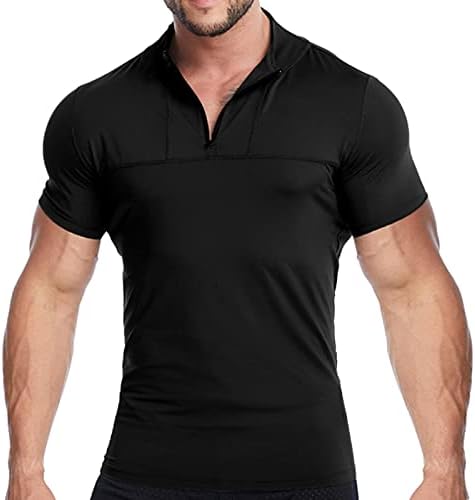 Camisa polo de Stoota masculina, Dri Dri que bebe camisas de golfe para homens, manga curta de cor sólida