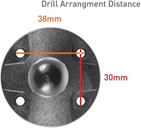 Ibolt 25mm / 1 polegada AMPS composta Placa redonda do adaptador para braços de montagem de soquete dupla padrão da indústria