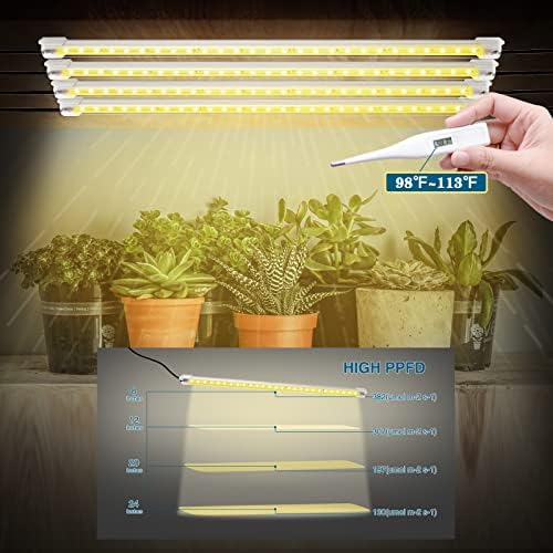 Mosthink Grow Light Strips 4 pacotes, 40W Luzes de cultivo de espectro completo para plantas internas, lâmpada de cultivo de