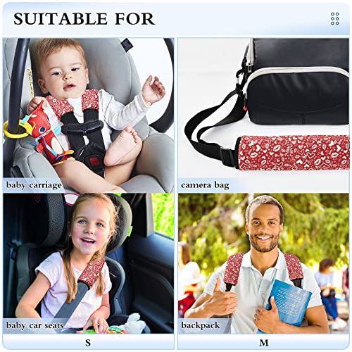 Tampas de alça do assento do carro do dia dos namorados para crianças de bebês 2 PCs tiras de assento de carro almofadas