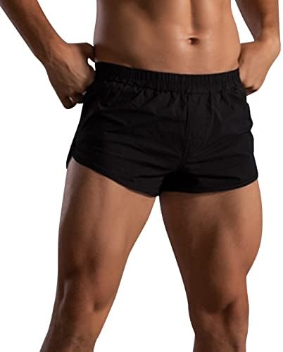 Calça de boxer masculino masculino calça de cor sólida e elástica banda elástica solteira slow sports masculinos casuais