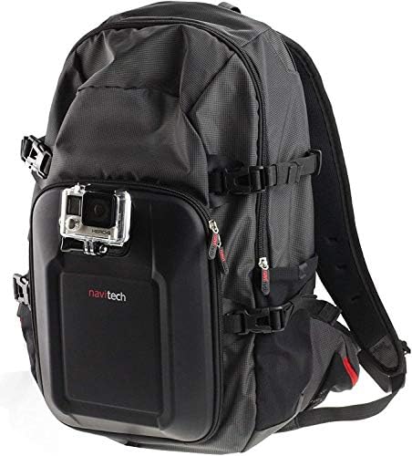 Navitech Action Camera Backpack e Blue Storage Case com tira de tórax integrada - Compatível com a câmera de ação cooau 4k