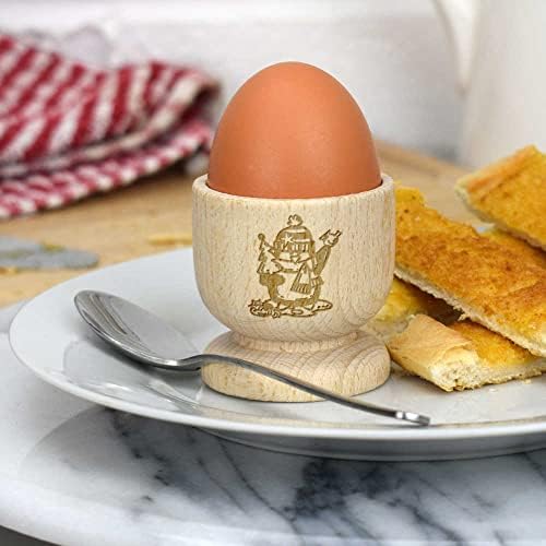 Azeeda 'Christmas Penguin & Bird' Wooden Egg Cup