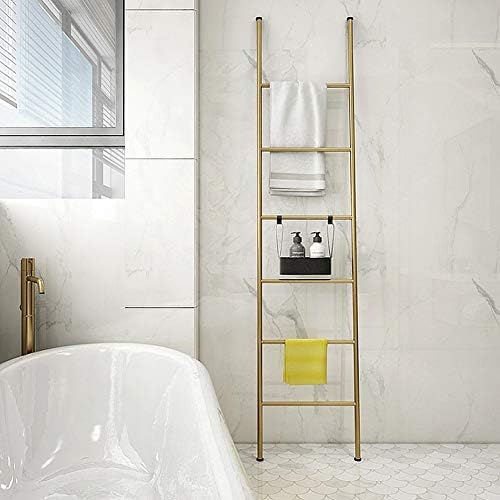 WXXGY Towel escada de madeira decorativa de parede inclinada manta de cobertor de cobertor Stand/ouro
