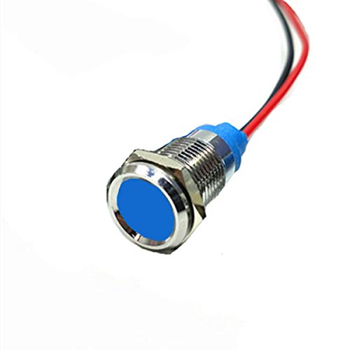 4 PCs Luz indicadora de metal 12 mm, sinal de 3V Luz de segurança à prova d'água do sinal de segurança com fio de 15 cm,