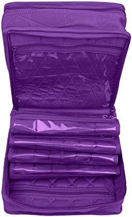 Yazzii Deluxe Double Organizer Tote Bag - Organizador de armazenamento portátil - Organizador de armazenamento multiuso para artesanato, produtos de higiene pessoal, medicamentos, cosméticos e joias roxas