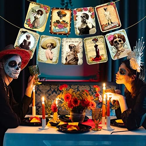 Day of the Dead Decoration-Mexican Sugar Skull Garland para lareira Dia de Los Muertos Day of the Dead Banner