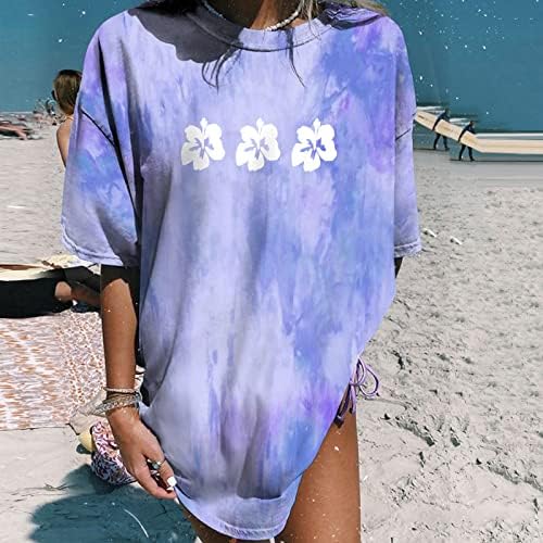 Charella Hippie vitoriano Tie Dye Bloups Bloups Women Menções Gradiente de Manga Curta Fit Bloups Teen meninas adolescentes