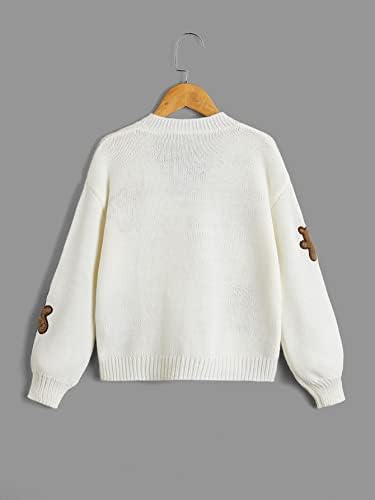 Cardigan Sweater de malha de manga longa da menina de Verdusa