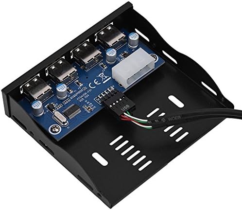 SHANRYA Painel frontal de disquete, plugue eficiente preto e reprodução do painel frontal USB, conveniente para o computador de