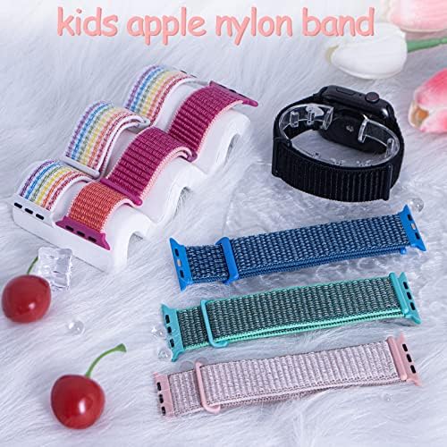 Banda de nylon Compatível com crianças Apple Watch Ultra Series 8 7 6 5 4 3 SE2 38mm 40mm 41mm & 42mm 44mm 45mm 49mm,