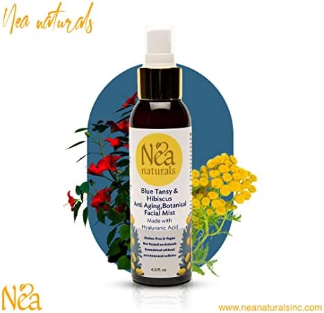 Nea naturals azul tansy e hibiscus névoa facial botanical antienvelhecimento feita com ácido hialurônico-todos hidratantes