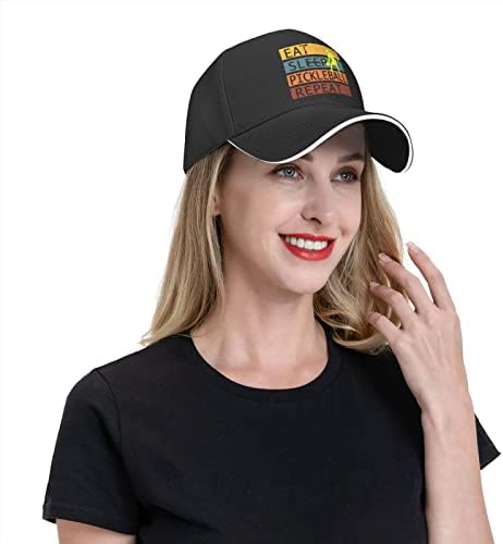 Unissex eu amo chapéu de beisebol de bola de pickleball, boné de beisebol de beisebol chapéu esportivo para homens mulheres