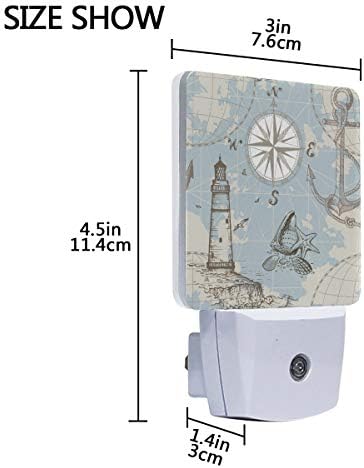 Conjunto de Naanle de 2 náutico mapa marinho bússola ancoragem ancora do mar marselfil Starfish Print Auto Sensor