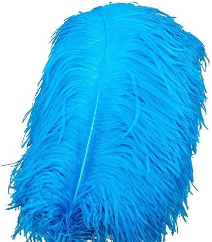 ZAMIHALAA 10-200PCS/LOTE LAKE Blue Avestruz Feather 15-70cm Penas de jóias DIY para fabricação de artesanato e peças de decoração Plumas-35-40cm 14-16inch-100pcs
