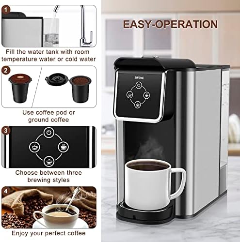 Máquina de café SiFene Single Serve, 3 em 1 cafeteira de cafeteira para cápsula de K-Pod, Café de Coffee And Casa e Tea, fabricante