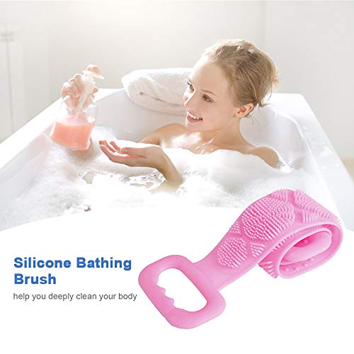 Escova de banho de silicone woodlan esfoliando as costas do lavador para chuveiro de pele de limpeza profunda massagem masculina