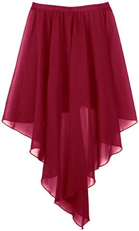 Aislor Women feminino Chiffon Chiffon assimétrico da dança de balé de balé tutu Warp Skirt Dancewear