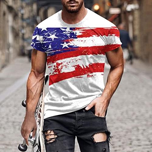 Camisetas patróticas do músculo da bandeira americana para homens engraçados 4 de julho camisas grandes e altas camisas patrióticas