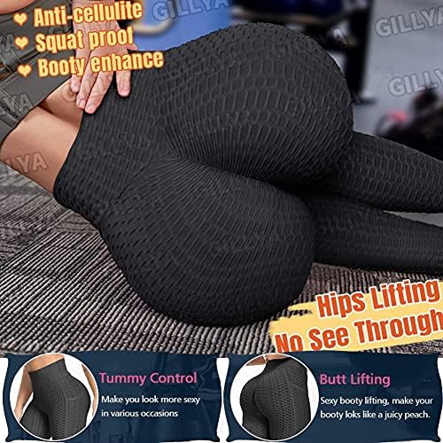 Gillya Booty Yoga Pants Tiktok Butgings Anit Cellulite Texutred Booty Leggings Scrunch Butt Butt Yoga