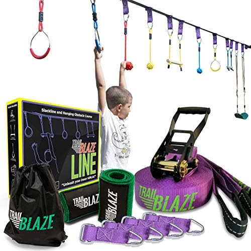 Pacote de valor Trailblaze- pista de obstáculos de guerreiro ninja pioneira para crianças e escalada escada de corda