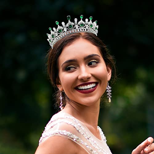 Coroa de casamento e tiaras cz zircônia cúbica bandana para mulheres concurso de baile de baile quinceanera aniversário acessórios para cabelo jóias de prata jóias