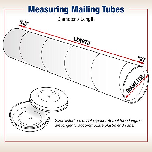 Caixa EUA Black -Mailing Tubes com tampas, 2 polegadas x 12 polegadas, pacote de 50, para remessa, armazenamento,