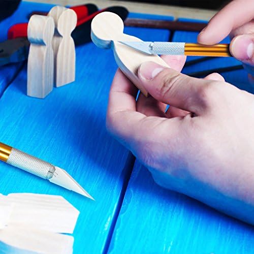 4 peças Faca de faca artesanal Faca com 40 peças Kit de lâminas de aço inoxidável para cortar a criação de arte de