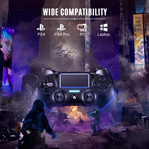 PER PERSAK PS-4 Controller Wireless Game compatível com PC com motores de movimento e função de áudio, mini indicador de LED,