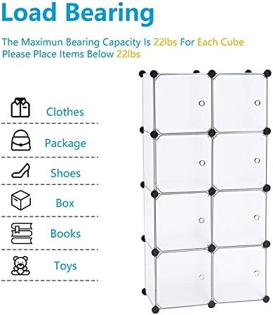 Organizador de guarda -roupa infantil, resina portátil quarto armário de desenho animado de desenho animado Cubo modular para crianças