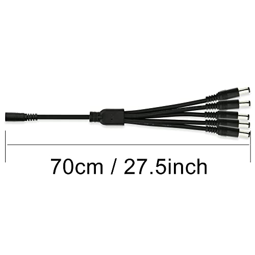 Gintoyun DC 5,5 mm x 2,1mm Cabo de divisor, 1 fêmea a 5 adaptador de divisor de cc mach