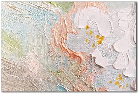Resumo Arte de parede de lona Pink e branco Pintura abstrata tela para sala de estar Pintura abstrata Impressão turquesa azul