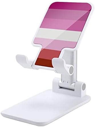 Bandeira do orgulho lésbica Pão celular dobrável suporte de comprimido ajustável suporte para comprimido para casa de desktop de desktop no estilo branco