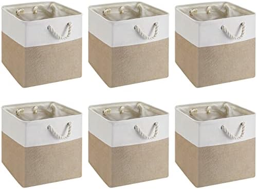 6 peças Cubos de armazenamento de cubos pequenas cestas de cubo de armazenamento dobrável com alças resistentes de transporte de