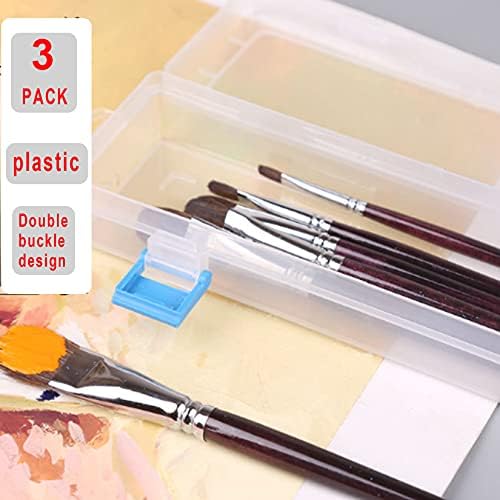 3pcs escova caixa de armazenamento de tinta pincel desenho recipiente de caneta com design de fivela