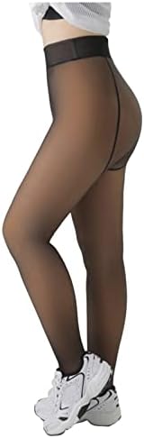 Mulheres Winter Leggings Controle de barriga estirada calça apertada Quente Pantyhose Terreno térmico Pernelas correndo calças justas