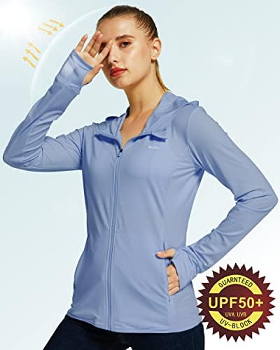 Willit Women UPF 50+ Sun Protection Capuz de manga longa camisa UV camisa SPF com bolsos para caminhada ao ar livre