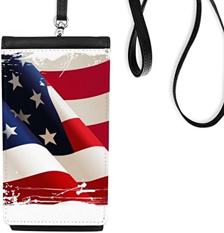 Air escova estrelas e listras America Flag wallet bolsa pendurada bolsa móvel bolso preto bolso preto