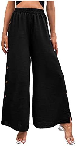 Calça feminina moda túnicas de cano reto com calças compridas com calças de perna larga de bolso calças de trabalho confortáveis