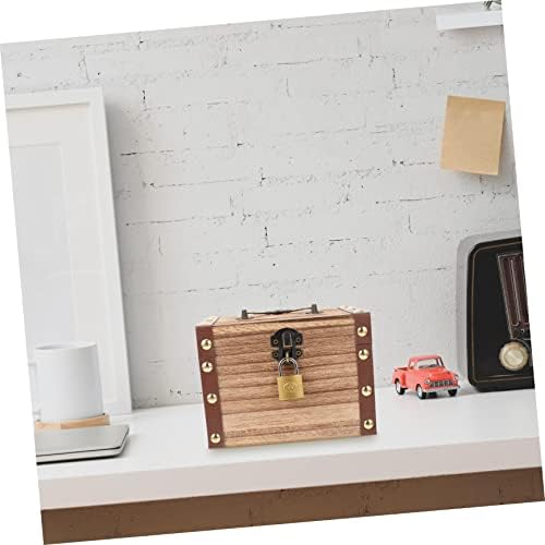 Besportble 1 Set Wooden Money Box Viagem Jóias Caixa de jóias Pequena caixa de armazenamento de jóias de madeira