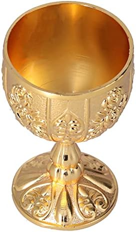 PSSOPP 2PCS Goblete dourado com gravação de vinhos em relevo ornamentos para beber café, cerveja, uísque, leite, coquetel