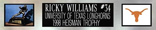 Ricky Williams Autografed Orange Texas Jersey - lindamente emaranhado e emoldurado - assinado à mão por Williams e autêntico certificado