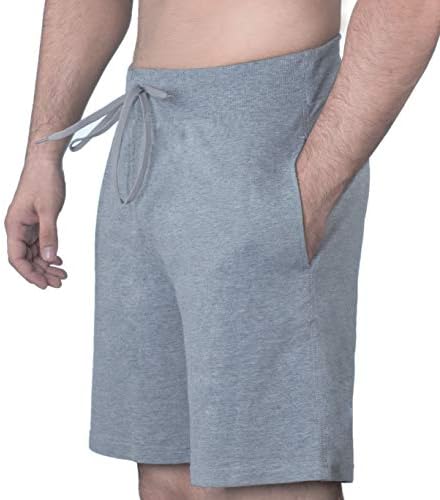 Calça de shorts de ioga de algodão de cordão de cordão masculino