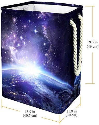 Vista para a Terra do Indomer do espaço à noite 300d Oxford PVC Roupas impermeáveis ​​cestas de roupas grandes para