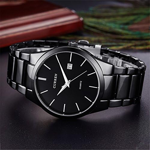 Relógios de Curren Men Watches clássicos Banda de aço de aço clássico Relógio de pulso analógico com data para o homem…